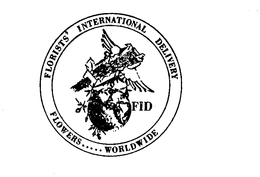 FLORISTS' INTERNATIONAL DELIVERY FID FLOWERS.....WORLDWIDE - official mark drawing from the USPTO record