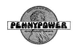 PENNYPOWER ADVERTISING WITH IMPACT SHOPPING NEWS 1972 - official mark drawing from the USPTO record
