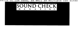 SOUND CHECK MAGAZINE "IT'S ABOUT THE MUSIC, IT'S ABOUT TIME" WWW.SOUNDCHECKMAGAZINE.COM - official mark drawing from the USPTO record