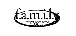 F.A.M.I.L.Y. FORGET ABOUT ME I YOU - official mark drawing from the USPTO record