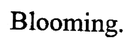 BLOOMING - official mark drawing from the USPTO record