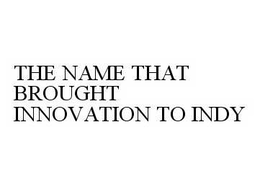 THE NAME THAT BROUGHT INNOVATION TO INDY - official mark drawing from the USPTO record