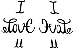I LOVE U I HATE U - official mark drawing from the USPTO record