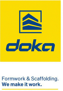 DOKA FORMWORK & SCAFFOLDING. WE MAKE IT WORK. - official mark drawing from the USPTO record