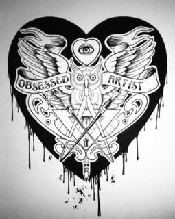 OBSESSED ARTIST - official mark drawing from the USPTO record