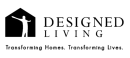 DESIGNED L I V I N G TRANSFORMING HOMES. TRANSFORMING LIVES. - official mark drawing from the USPTO record