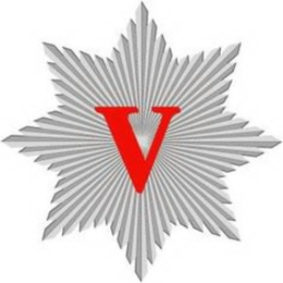 V - official mark drawing from the USPTO record