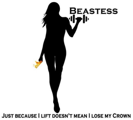 BEASTESS JUST BECAUSE I LIFT DOESN'T MEAN I LOSE MY CROWN - official mark drawing from the USPTO record