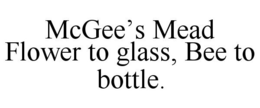 MCGEE'S MEAD FLOWER TO GLASS, BEE TO BOTTLE. - official mark drawing from the USPTO record