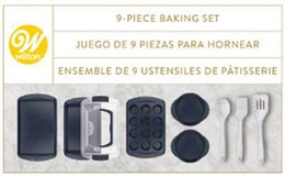W WILTON 9 - PIECE BAKING SET JUEGO DE 9 PIEZAS PARA HORNEAR ENSEMBLE DE 9 USTENSILES DE PATISSERIE - official mark drawing from the USPTO record