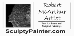 ROBERT MCARTHUR ARTIST FINE ART PRINTS AND ORIGINAL PAINTINGS SCULPTYPAINTER.COM - official mark drawing from the USPTO record