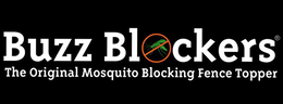 BUZZ BLOCKERS THE ORIGINAL MOSQUITO BLOCKING FENCE TOPPER - official mark drawing from the USPTO record