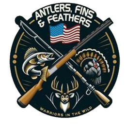 ANTLERS, FINS & FEATHERS WARRIORS IN THE WILD - official mark drawing from the USPTO record