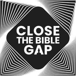 CLOSE THE BIBLE GAP - official mark drawing from the USPTO record
