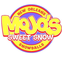 MOJO'S SWEET SNOW NEW ORLEANS SNOWBALLS - official mark drawing from the USPTO record