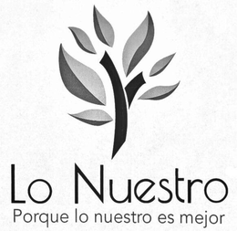 LO NUESTRO PORQUE LO NUESTRO ES MEJOR - official mark drawing from the USPTO record