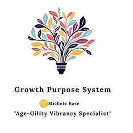 GROWTH PURPOSE SYSTEM MR MICHELE RASE "AGE-GILITY VIBRANCY SPECIALIST" - official mark drawing from the USPTO record
