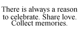 THERE IS ALWAYS A REASON TO CELEBRATE. SHARE LOVE. COLLECT MEMORIES. - official mark drawing from the USPTO record