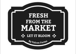 FRESH FROM THE MARKET LET IT BLOOM BY FALCON FARMS - official mark drawing from the USPTO record